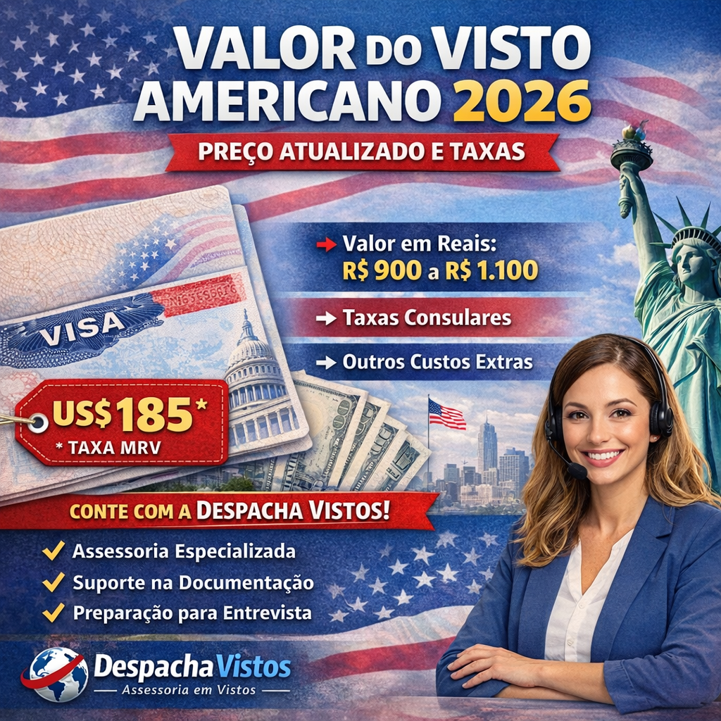 Valor do Visto Americano 2026: Preço Atualizado e Taxas : Despacha Vistos