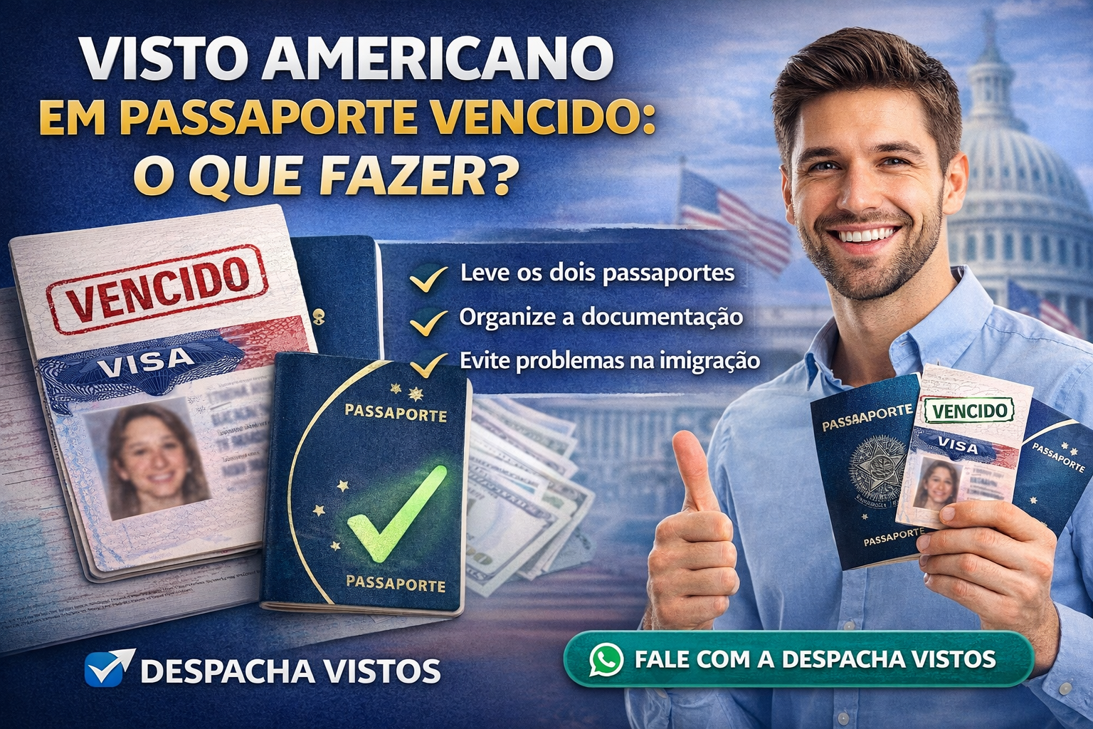 Visto americano em passaporte vencido