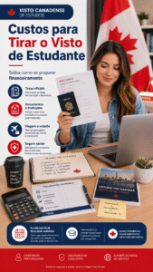 Valor do visto canadense de estudos em 2026