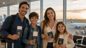 Visto americano em familia